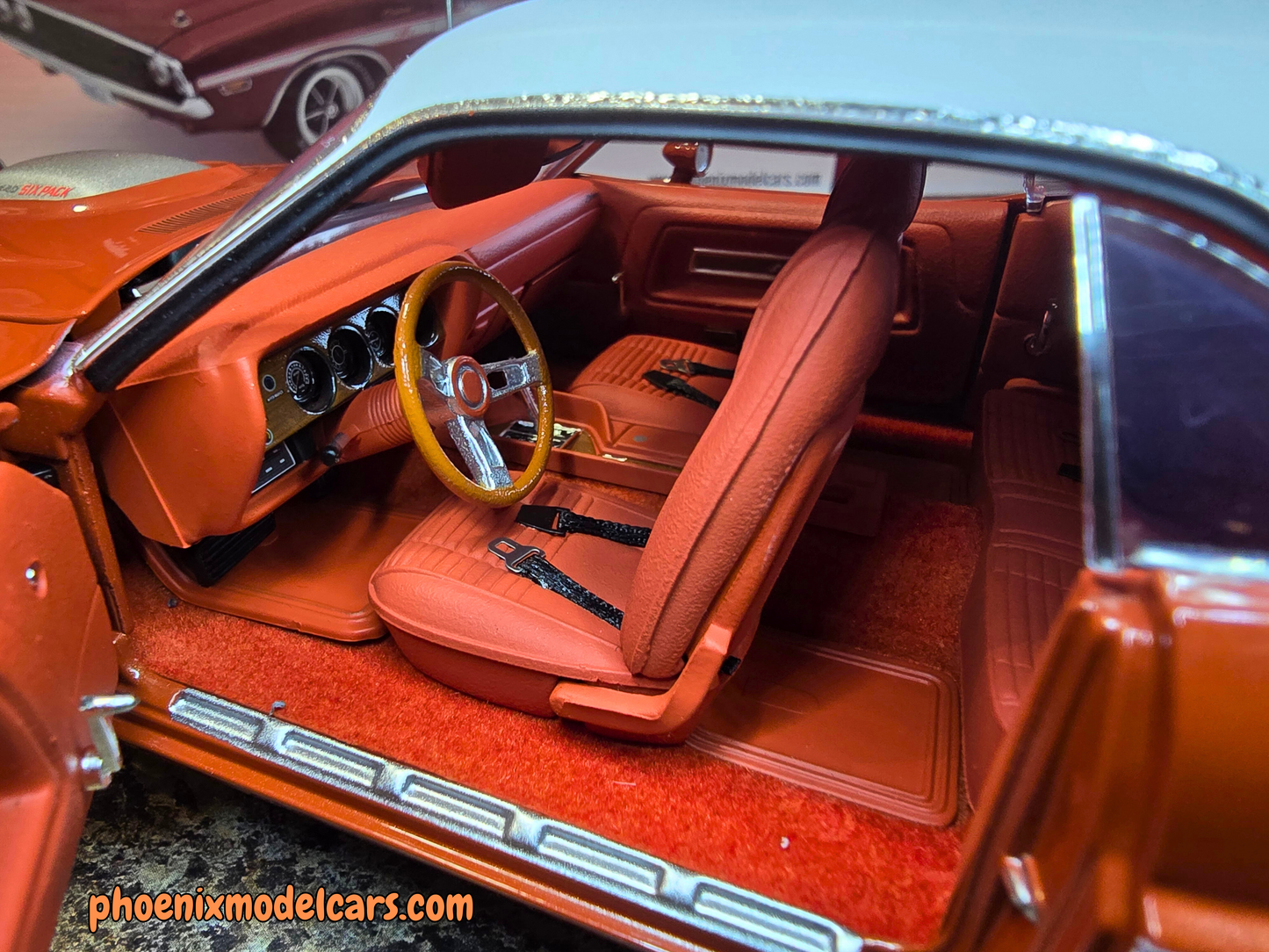 Phoenix Collectibles #2: 1970 Dodge Challenger FK5 Deep Burnt Orange w/ White Vinyl Top Coupe