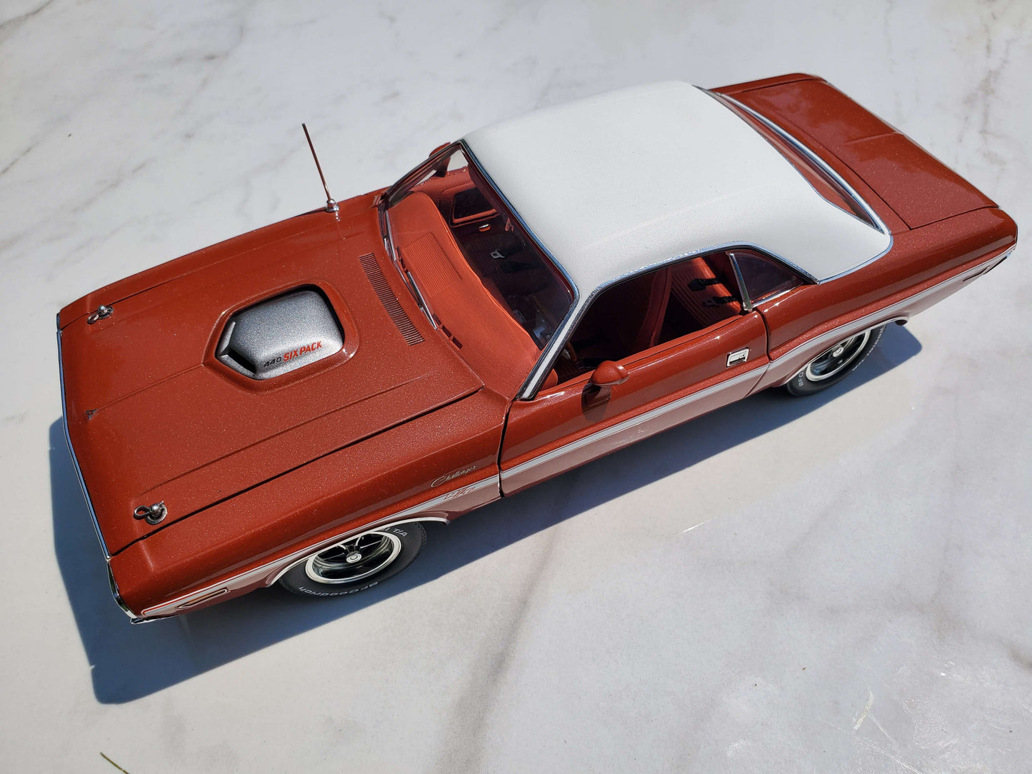 Phoenix Collectibles #2: 1970 Dodge Challenger FK5 Deep Burnt Orange w/ White Vinyl Top Coupe