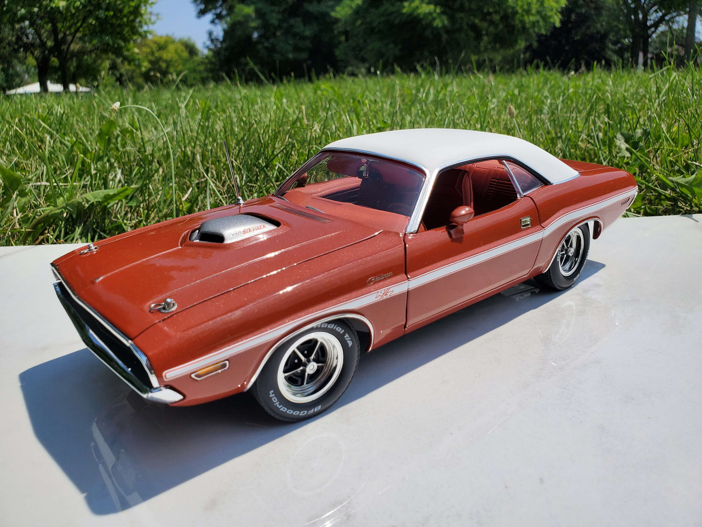 Phoenix Collectibles #2: 1970 Dodge Challenger FK5 Deep Burnt Orange w/ White Vinyl Top Coupe