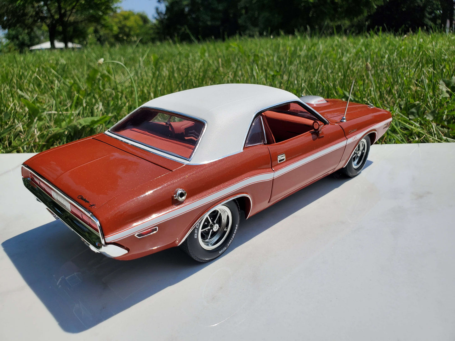 Phoenix Collectibles #2: 1970 Dodge Challenger FK5 Deep Burnt Orange w/ White Vinyl Top Coupe