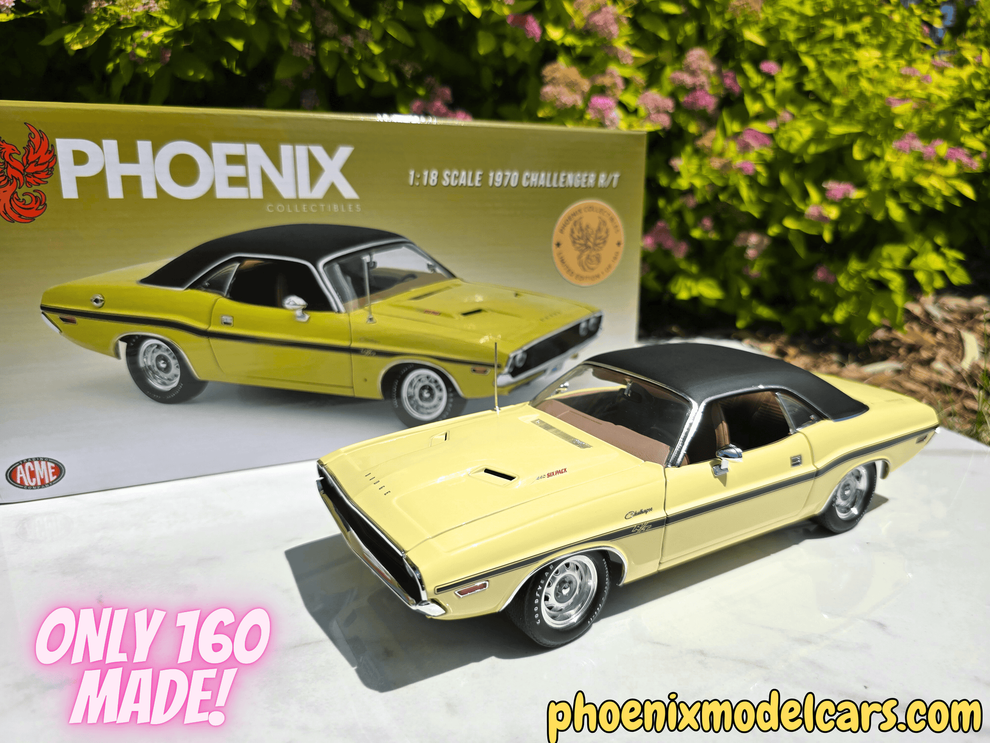 ワイルドスピード1970 Dobge challenger 1/18開封済 Phoenix Collectibles #1: 1970 Dodge Challenger DY2 Sunfire Yellow w/ B