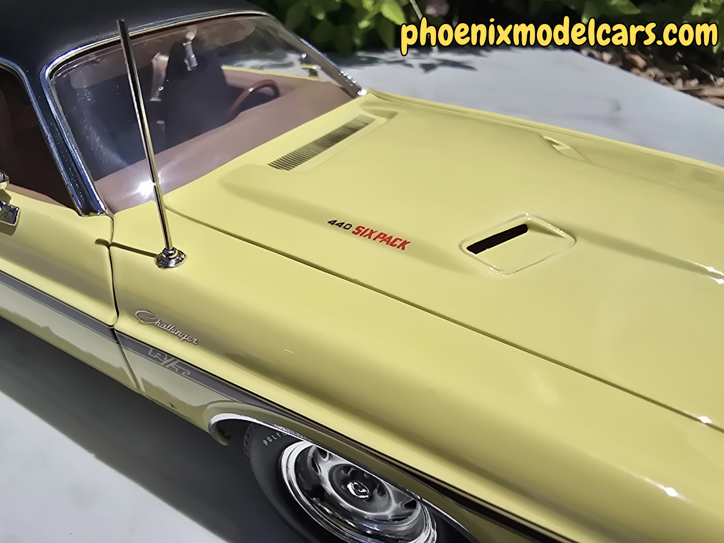 Phoenix Collectibles #1: 1970 Dodge Challenger DY2 Sunfire Yellow w/ Black Vinyl Top Coupe
