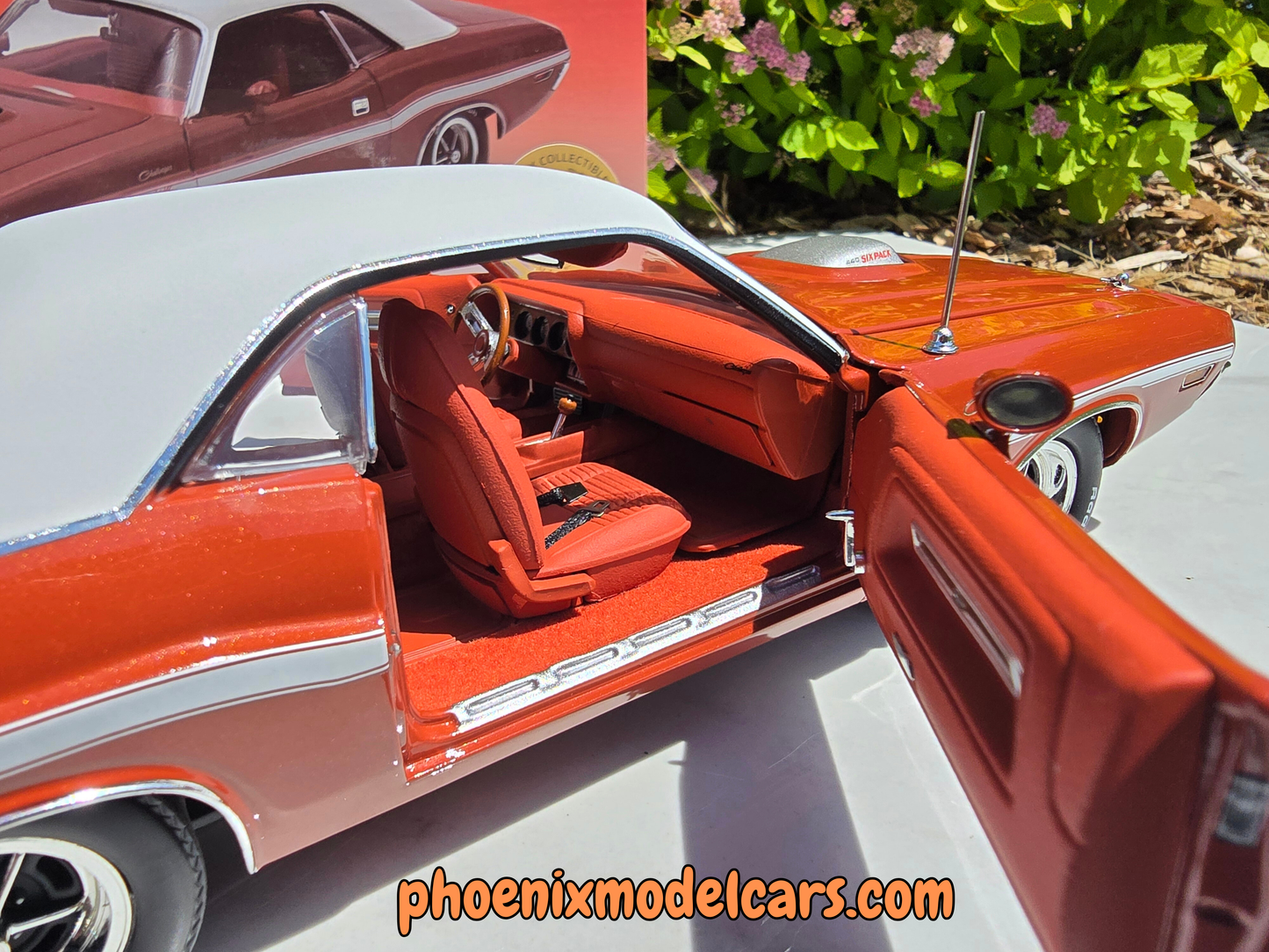 Phoenix Collectibles #2: 1970 Dodge Challenger FK5 Deep Burnt Orange w/ White Vinyl Top Coupe