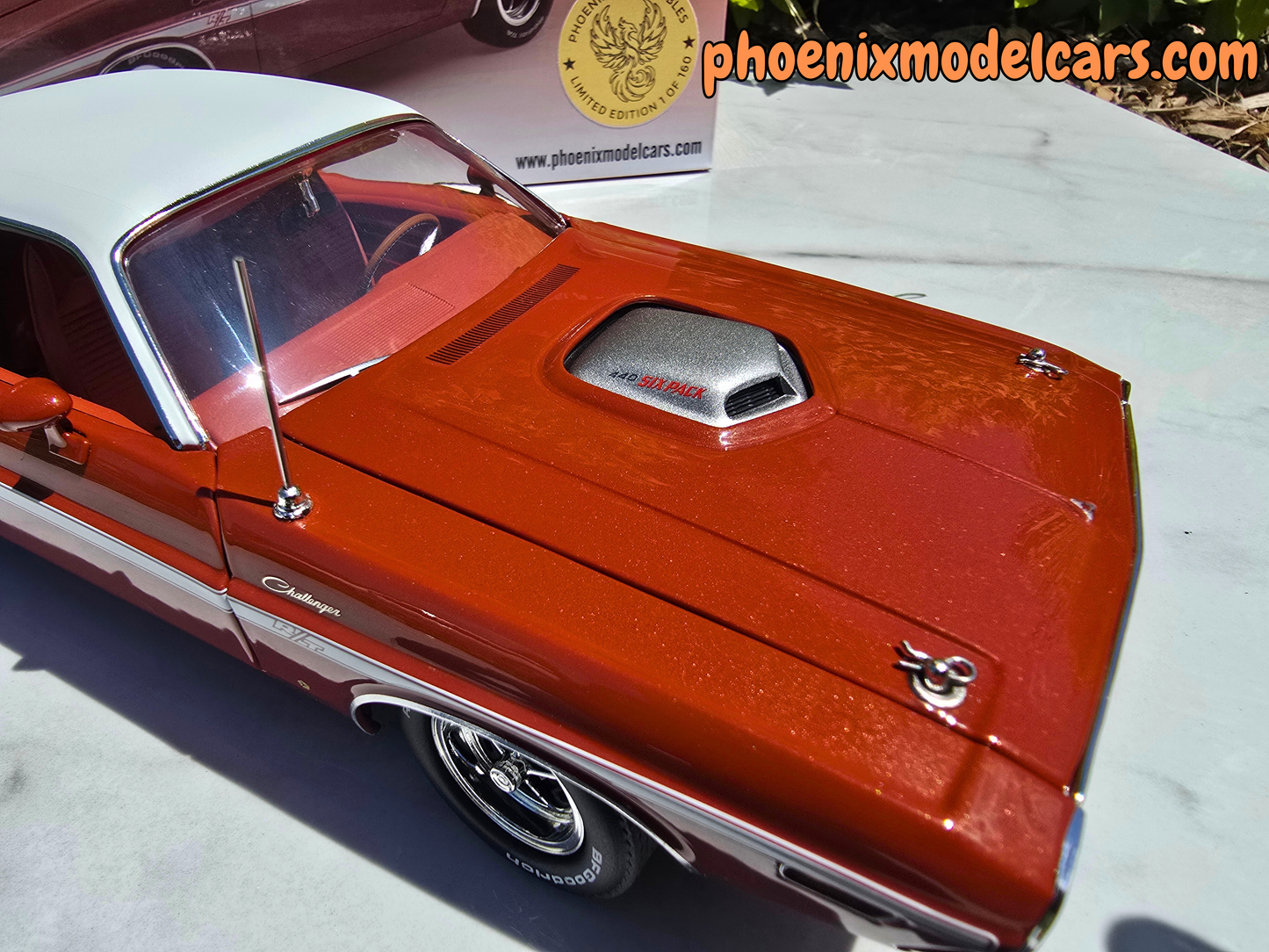 Phoenix Collectibles #2: 1970 Dodge Challenger FK5 Deep Burnt Orange w/ White Vinyl Top Coupe